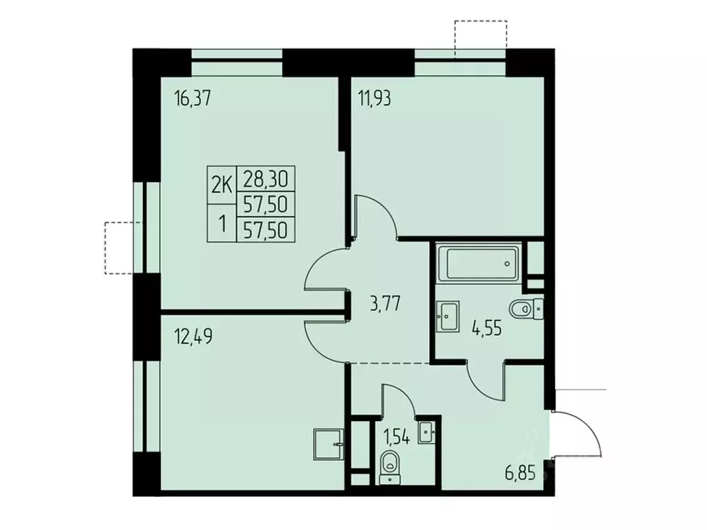 2-к кв. Московская область, Ивантеевка Пушкинский городской округ,  ... - Фото 1