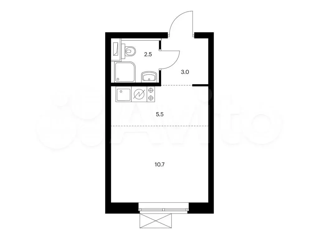 Квартира-студия, 21,7 м, 21/24 эт. - Фото 0