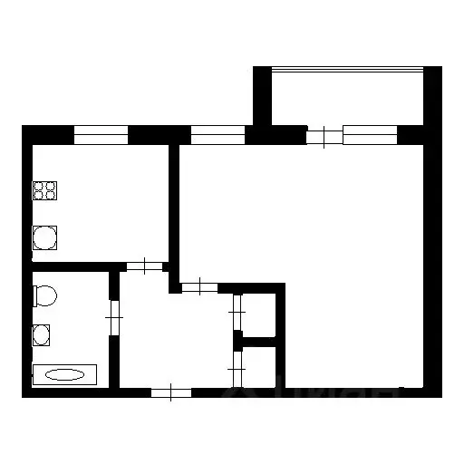 1-к кв. Ульяновская область, Димитровград Братская ул., 17 (34.6 м) - Фото 0