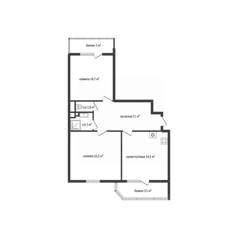 2-к кв. Краснодарский край, Краснодар Восточно-Кругликовская ул., 28/1 ... - Фото 2