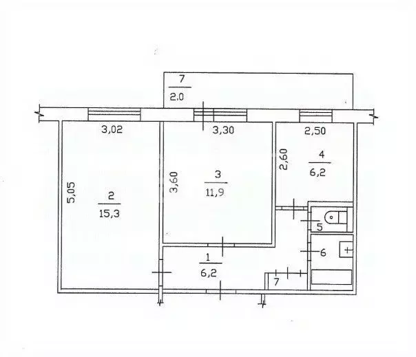 2-к кв. Татарстан, Набережные Челны 26-й комплекс, 18А (43.2 м) - Фото 1