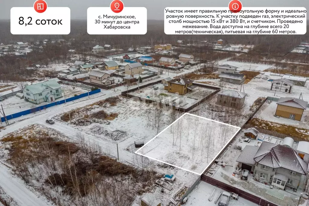 Участок в Хабаровский край, Хабаровский район, Мичуринское с/пос, с. ... - Фото 1