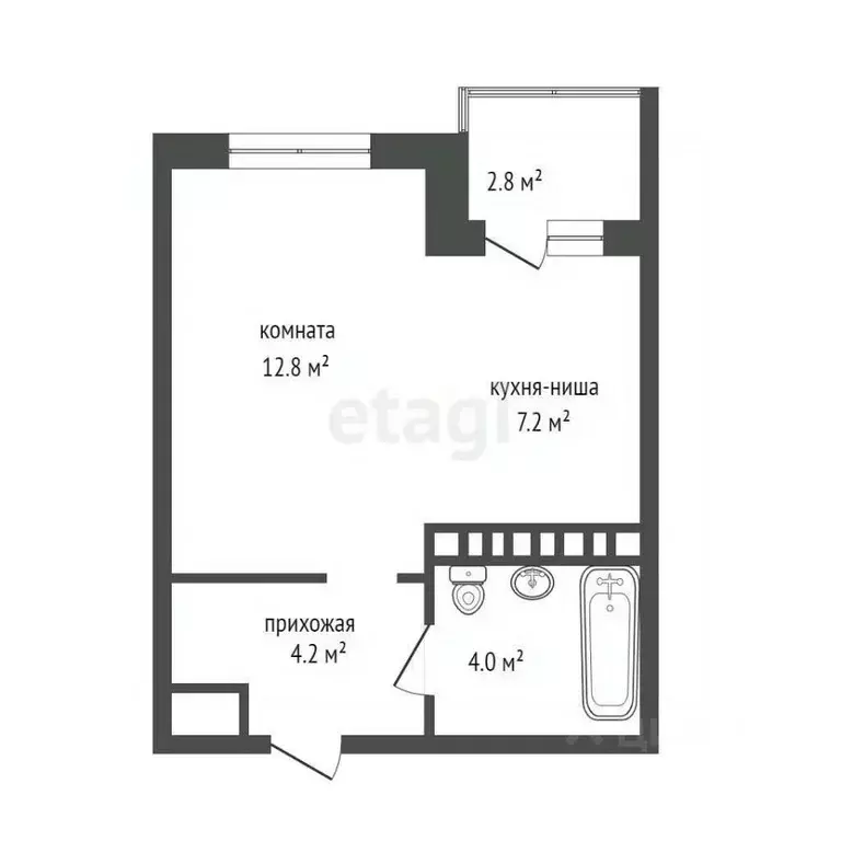 1-к кв. Красноярский край, Красноярск ул. Апрельская, 5К (30.0 м) - Фото 1