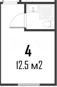 Квартира-студия, 12,5 м, 1/12 эт. - Фото 0