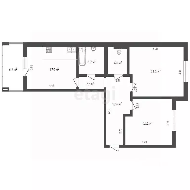 2-к кв. Тюменская область, Тюмень ул. Вересковая, 7 (81.0 м) - Фото 1