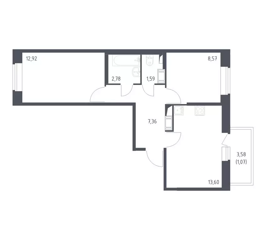 2-комнатная квартира: Колпино, улица Севастьянова, 34к1 (48 м) - Фото 1