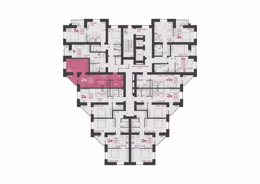 2-к кв. Пензенская область, Пенза ул. Измайлова, 41В (48.76 м) - Фото 1
