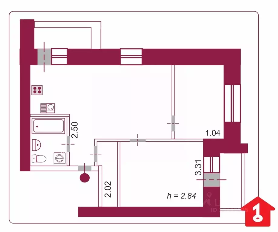 3-к кв. Омская область, Омск ул. Перелета, 32 (53.9 м) - Фото 1