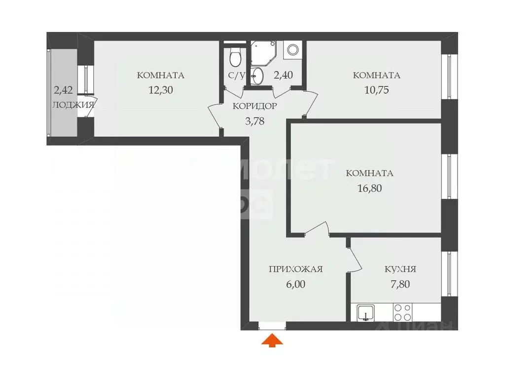 3-к кв. Московская область, Балашиха ул. 40 лет Победы, 13 (62.7 м) - Фото 2