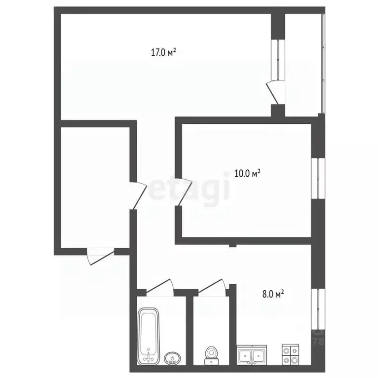 2-к кв. Московская область, Коломна ул. Девичье Поле, 3 (43.2 м) - Фото 2