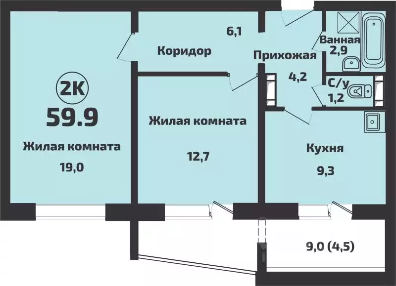 2-к кв. Новосибирская область, Новосибирский район, Станционный ... - Фото 0