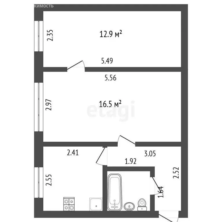 2-комнатная квартира: Калуга, Николо-Козинская улица, 116 (43.1 м) - Фото 0