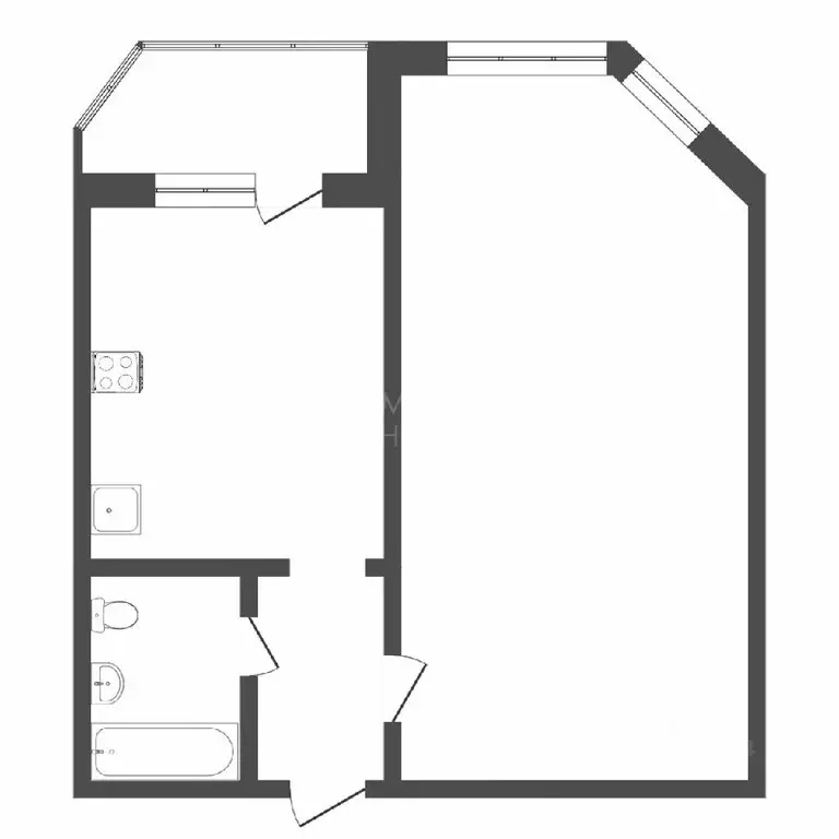 1-к кв. тюменская область, тюмень новосибирская ул, 131 (43.1 м) - Фото 1