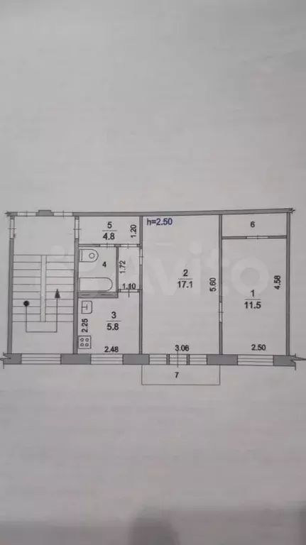 2-к. квартира, 44,2 м, 5/5 эт. - Фото 0