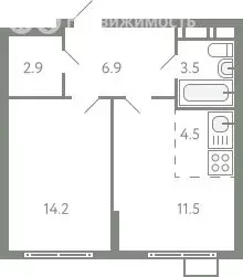 2-комнатная квартира: посёлок городского типа Молоково, жилой комплекс ... - Фото 1