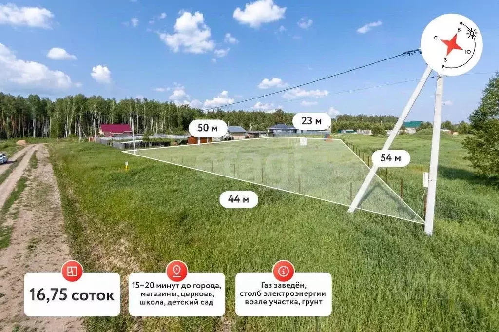 Участок в Тюменская область, Нижнетавдинский муниципальный округ, с. ... - Фото 1