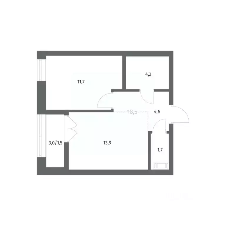 1-к кв. Ленинградская область, Ломоносовский район, Аннинское ... - Фото 1