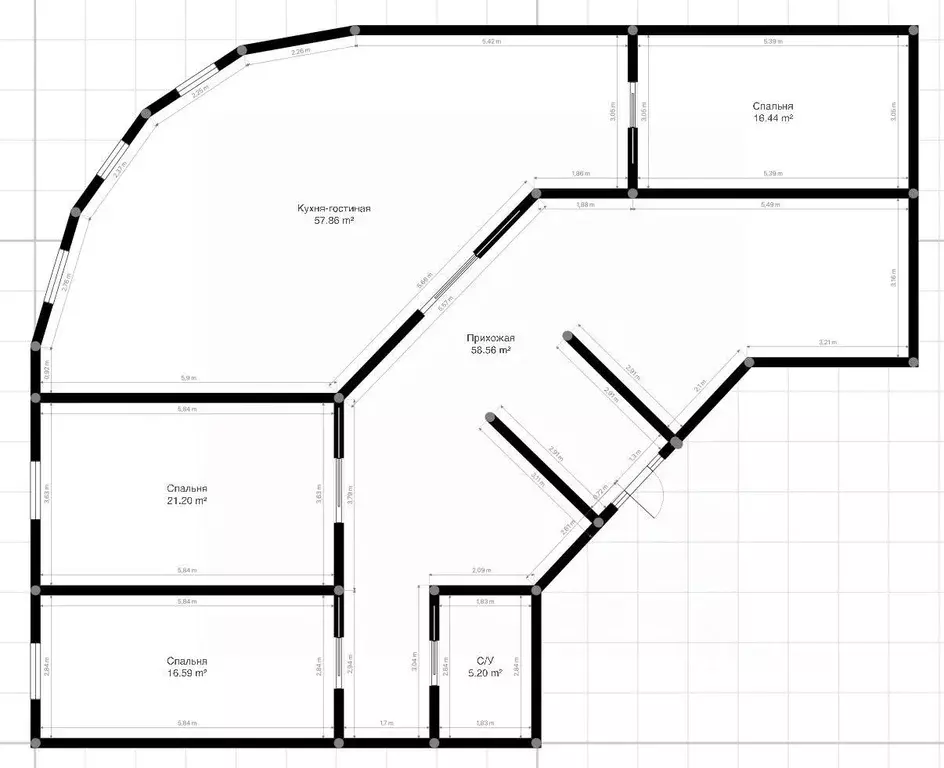 3-к кв. Кабардино-Балкария, Нальчик ул. Толстого, 180Б (128.0 м) - Фото 1