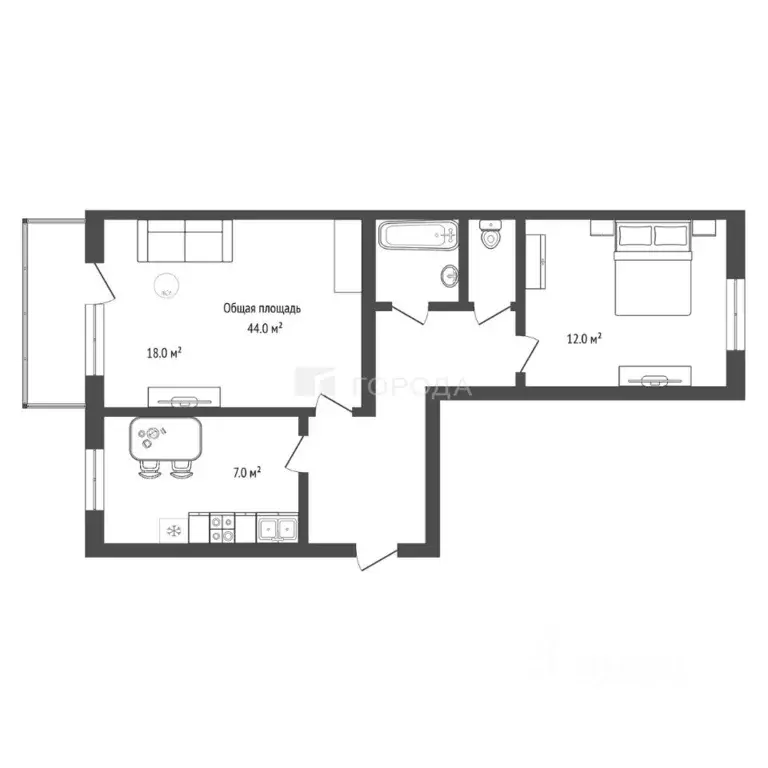 2-к кв. Новосибирская область, Искитимский район, Линево городское ... - Фото 2