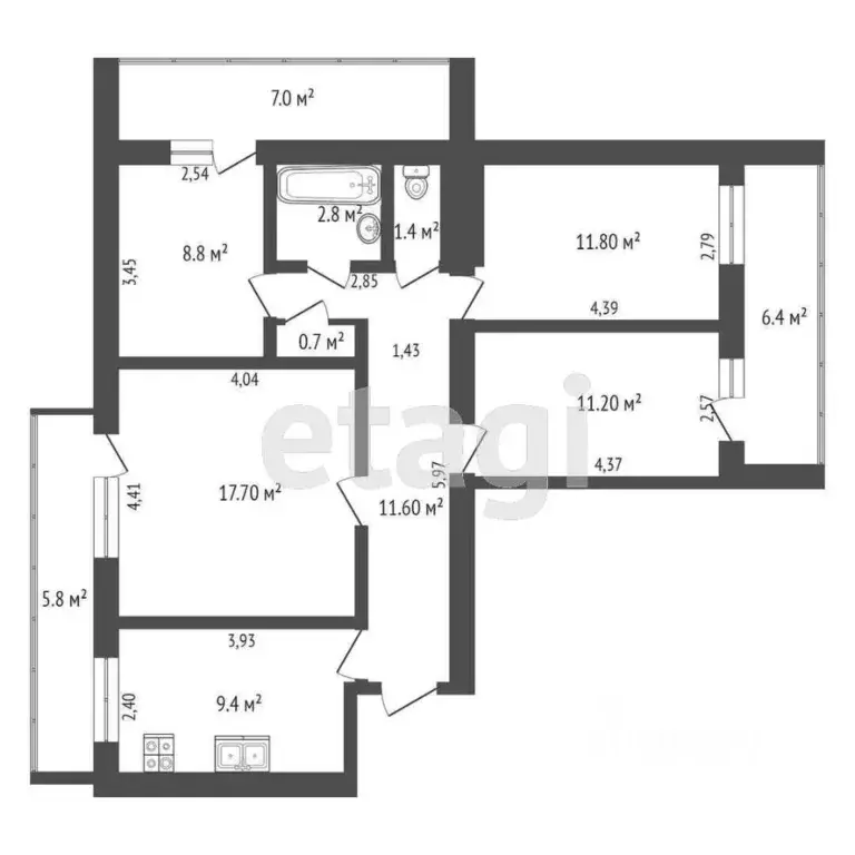 4-к кв. Крым, Евпатория ул. Имени 60-летия Октября, 18А (84.2 м) - Фото 1