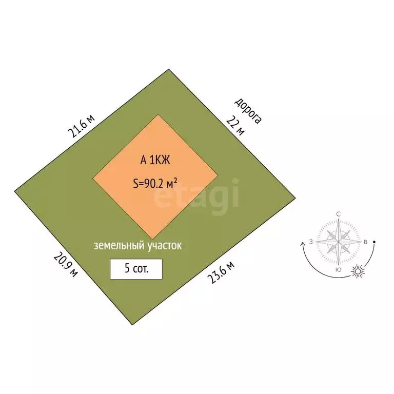 Дом в Кулаково, Парковая улица (90.2 м) - Фото 1