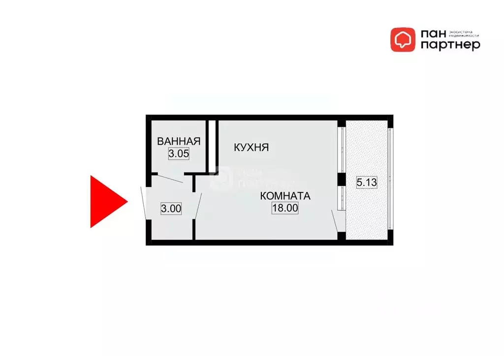 Студия Санкт-Петербург пос. Стрельна, просп. Буденного, 18к3 (24.05 м) - Фото 1