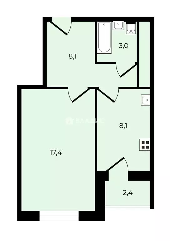 1-комнатная квартира: Москва, улица Верхние Поля, 45к1 (36.5 м) - Фото 1