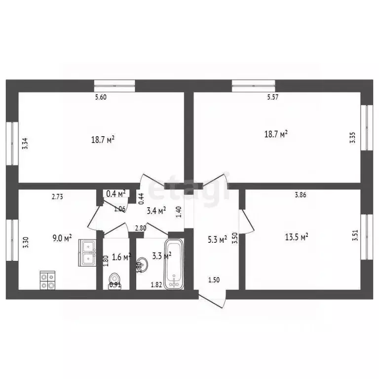 3-к кв. Самарская область, Самара ул. Ивана Булкина, 88 (73.9 м) - Фото 0