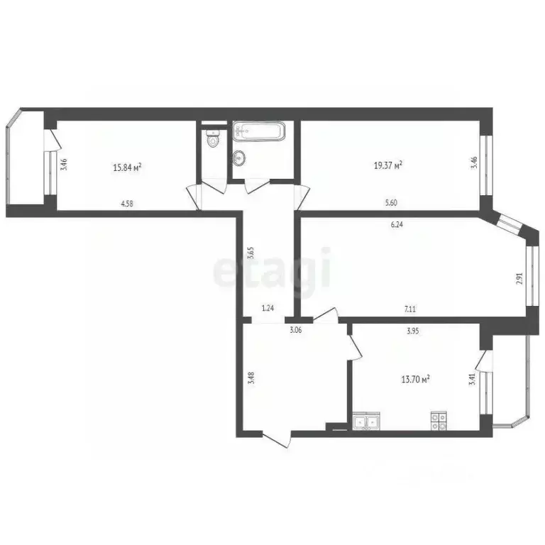3-к кв. Тюменская область, Тюмень Широтная ул., 104 (97.0 м) - Фото 2