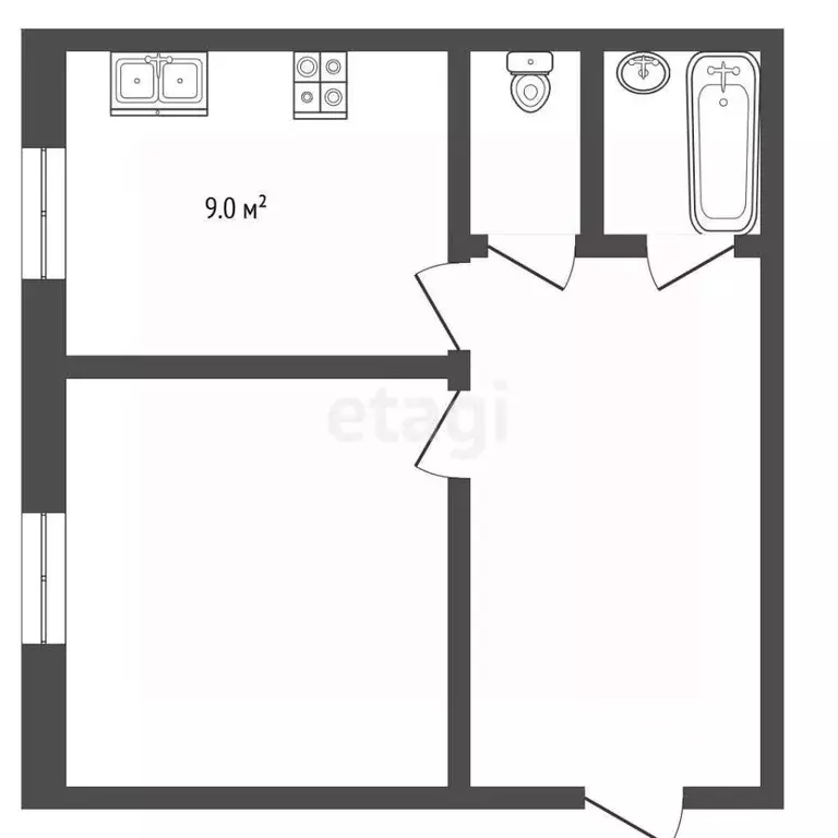 1-к кв. Московская область, Воскресенск городской округ, с. Невское 62 ... - Фото 2