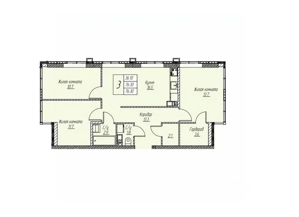 3-к кв. Нижегородская область, Нижний Новгород ул. 40 лет Октября, 1 ... - Фото 1