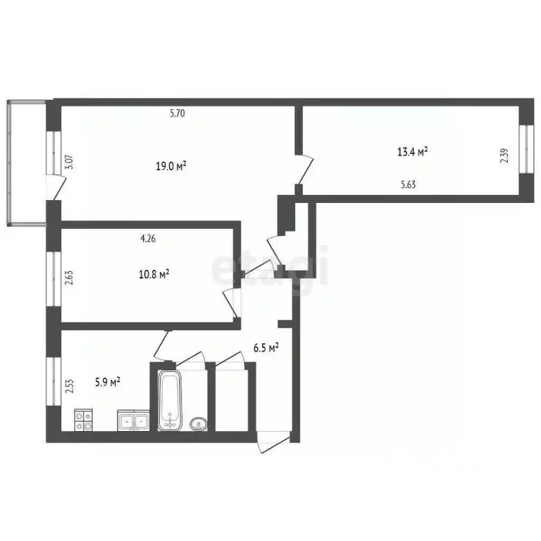 3-к кв. Вологодская область, Вологда Советский просп., 116 (59.1 м) - Фото 1