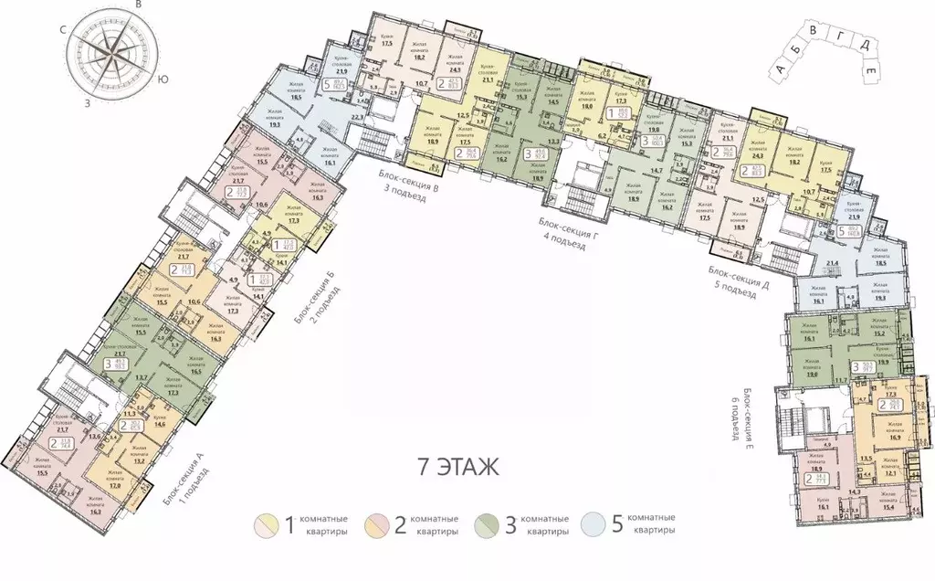 2-к кв. Чувашия, Чебоксары ул. Герцена, поз3 (74.4 м) - Фото 1