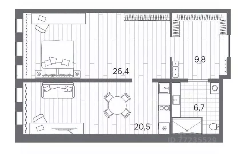 2-к кв. Санкт-Петербург просп. Стачек, 62Е (63.4 м) - Фото 0