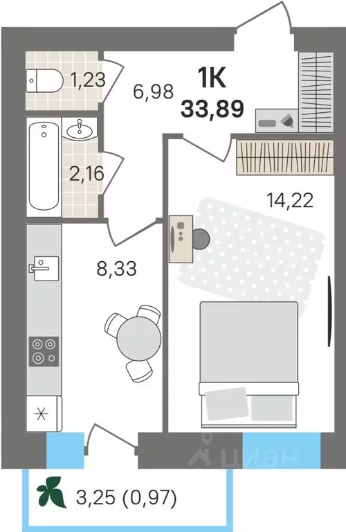 1-к кв. Пермский край, Пермский муниципальный округ, с. Култаево ул. ... - Фото 1