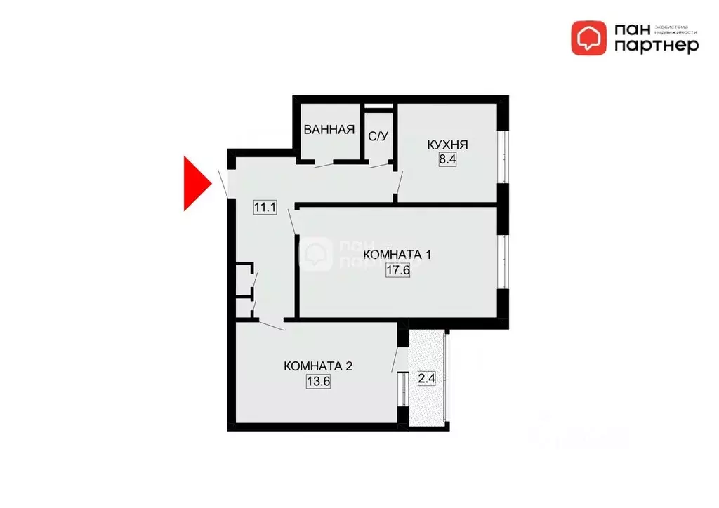 2-к кв. Санкт-Петербург просп. Королева, 46К3 (55.0 м) - Фото 2