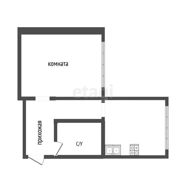 1-комнатная квартира: Омск, Учебная улица, 193Б (30 м) - Фото 0