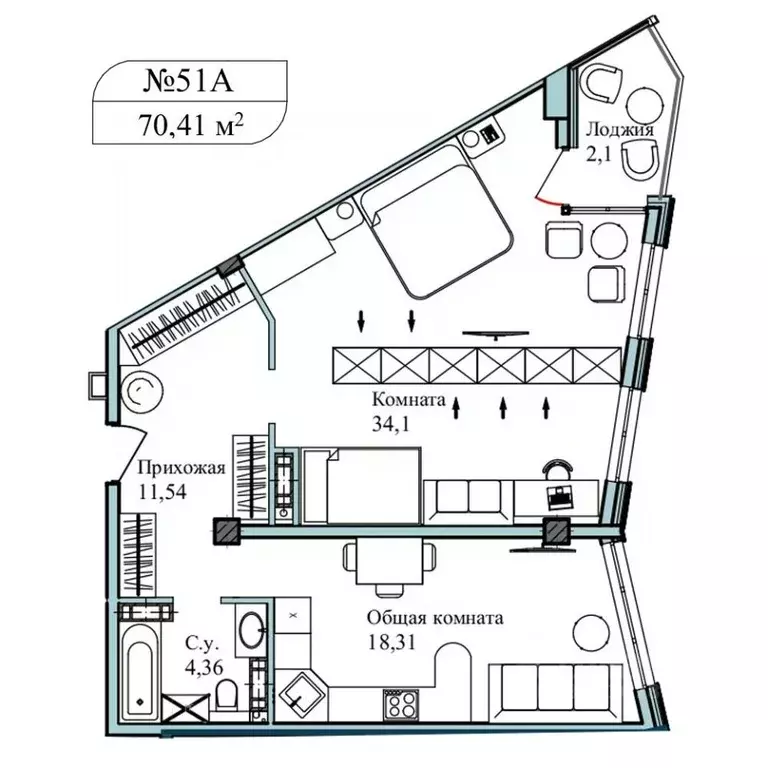 2-к кв. Севастополь ул. Летчиков, 10 (70.5 м) - Фото 0