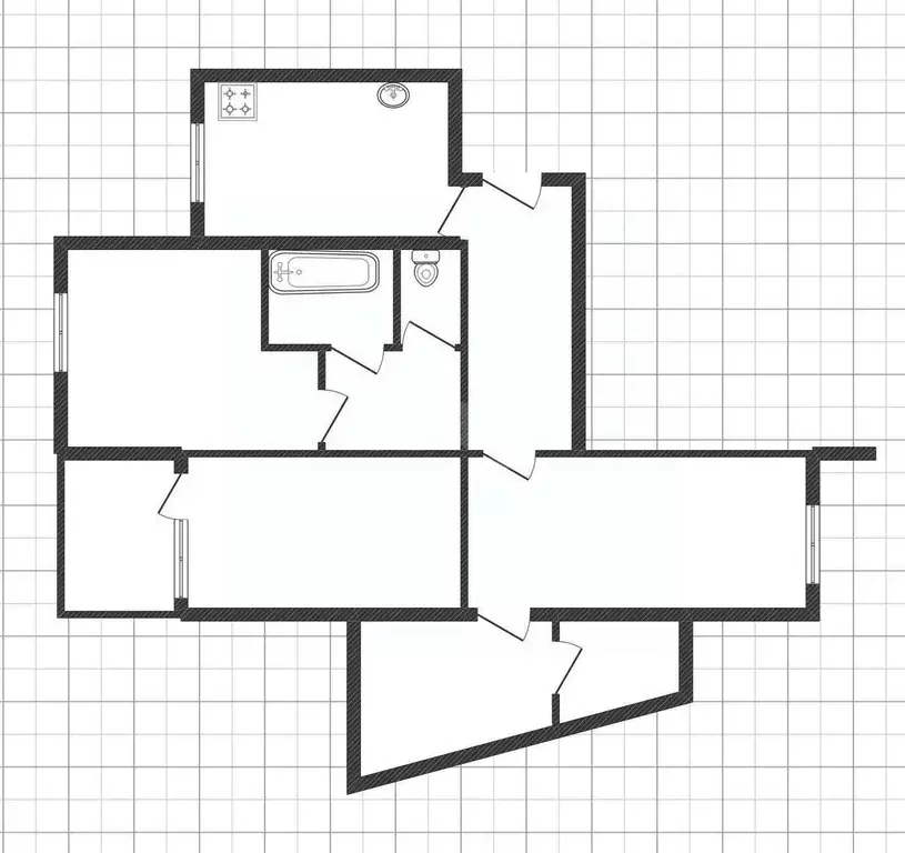 3-к кв. Белгородская область, Белгород ул. Губкина, 41 (60.4 м) - Фото 2