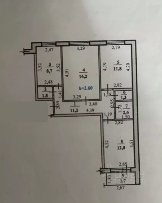 3-к кв. Башкортостан, Стерлитамак ул. Артема, 117 (66.4 м) - Фото 1