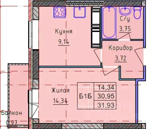 1-к кв. Ярославская область, Ярославль ул. Пашуковская, 9к2 (32.0 м) - Фото 1