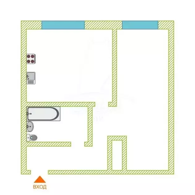 1-комнатная квартира: Курган, улица Гоголя, 76 (31 м) - Фото 2