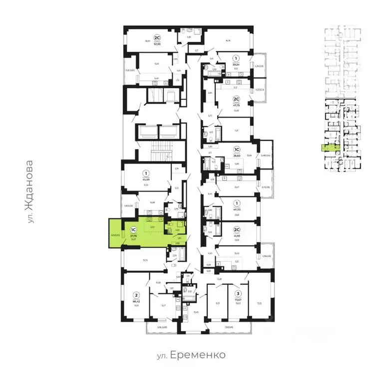 1-к кв. Ростовская область, Ростов-на-Дону ул. Жданова, 31 (27.55 м) - Фото 2