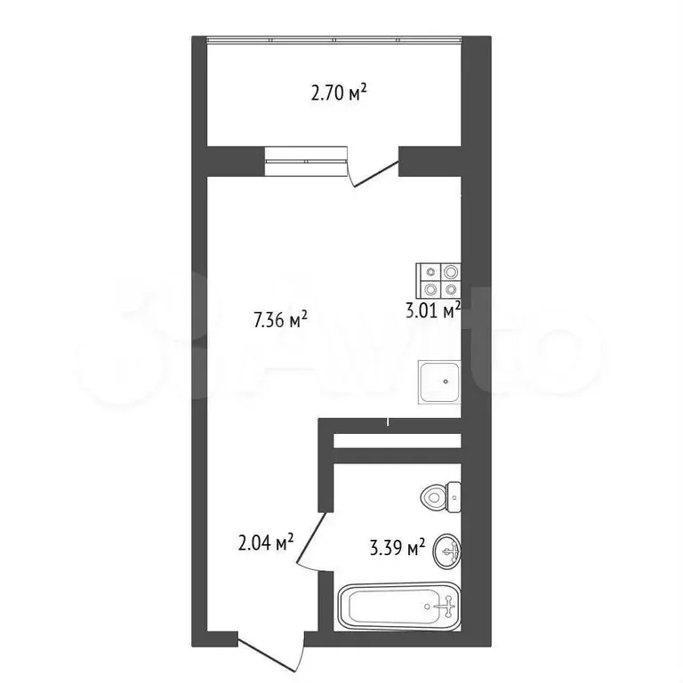 Квартира-студия, 15,8 м, 16/16 эт. - Фото 1