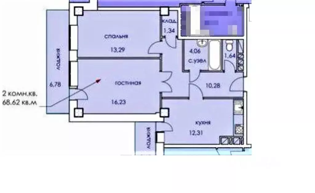 2-к кв. Ростовская область, Ростов-на-Дону просп. Ленина, 140а (87.0 ... - Фото 2