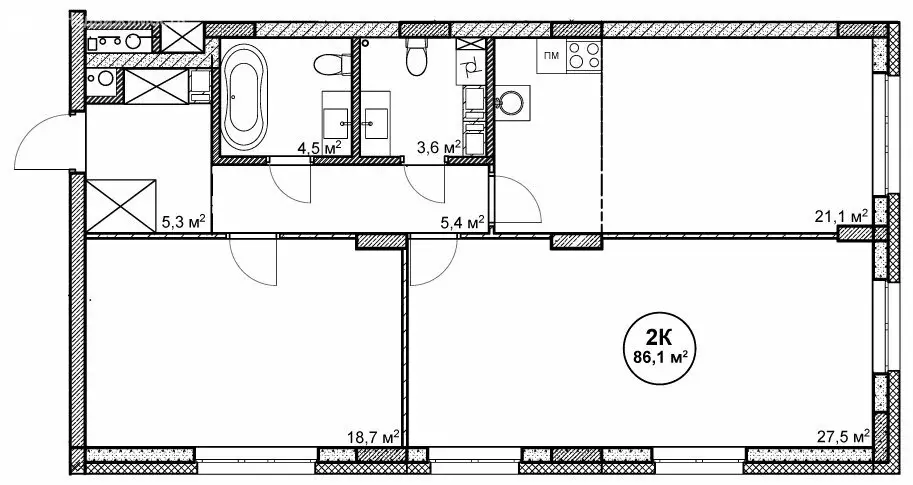 2-комнатная квартира: Нижний Новгород, посёлок Cовхоза Цветы (86.1 м) - Фото 0