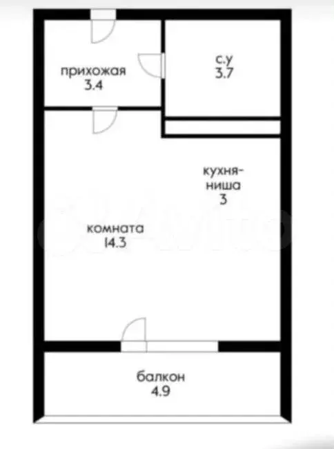 Квартира-студия, 30 м, 8/16 эт. - Фото 0