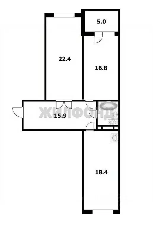 2-к кв. Карачаево-Черкесия, Черкесск Кавказская ул., 56А (82.38 м) - Фото 2