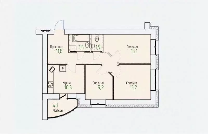 3-к кв. Кировская область, Киров Завода ОЦМ мкр,  (65.1 м) - Фото 0