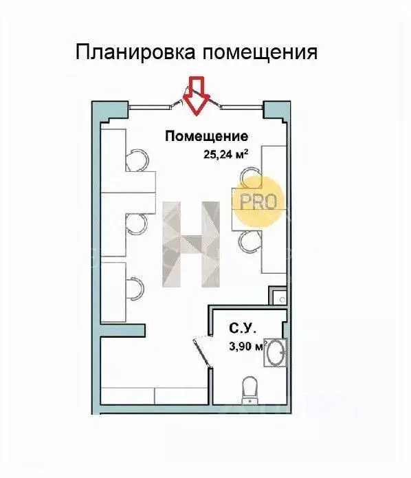 Помещение свободного назначения в Севастополь ул. Летчиков, 10 (29 м) - Фото 1